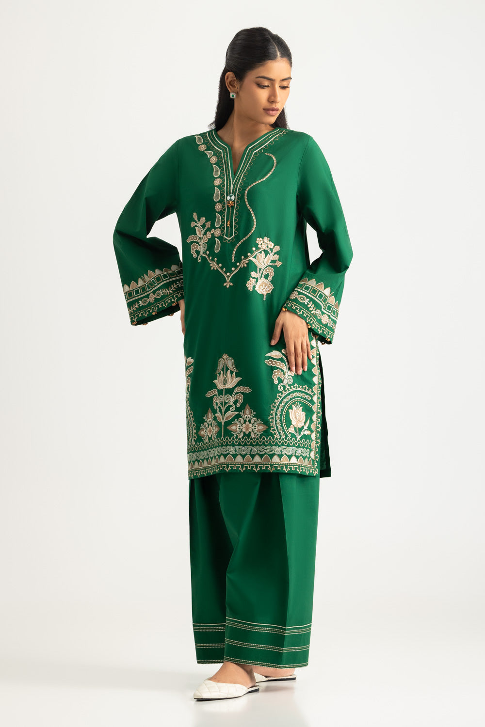 Cotton Bana Dora Embroidered Co-Ord Set