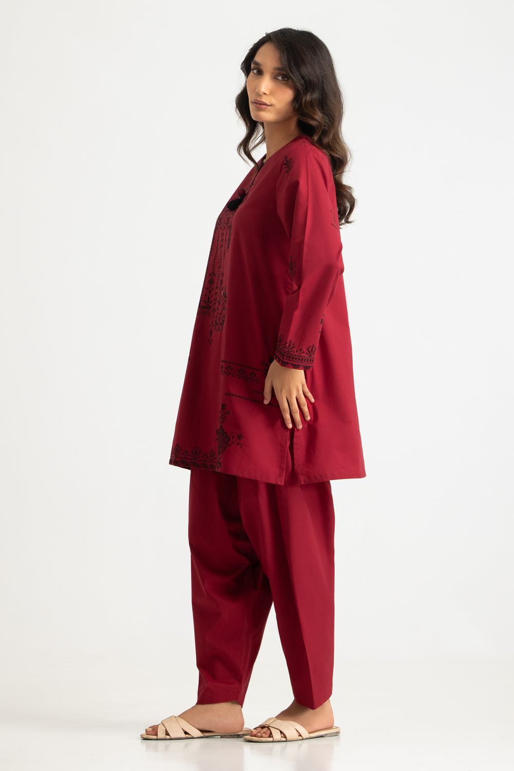 Cotton Bana Dora Embroidered Co-Ord Set