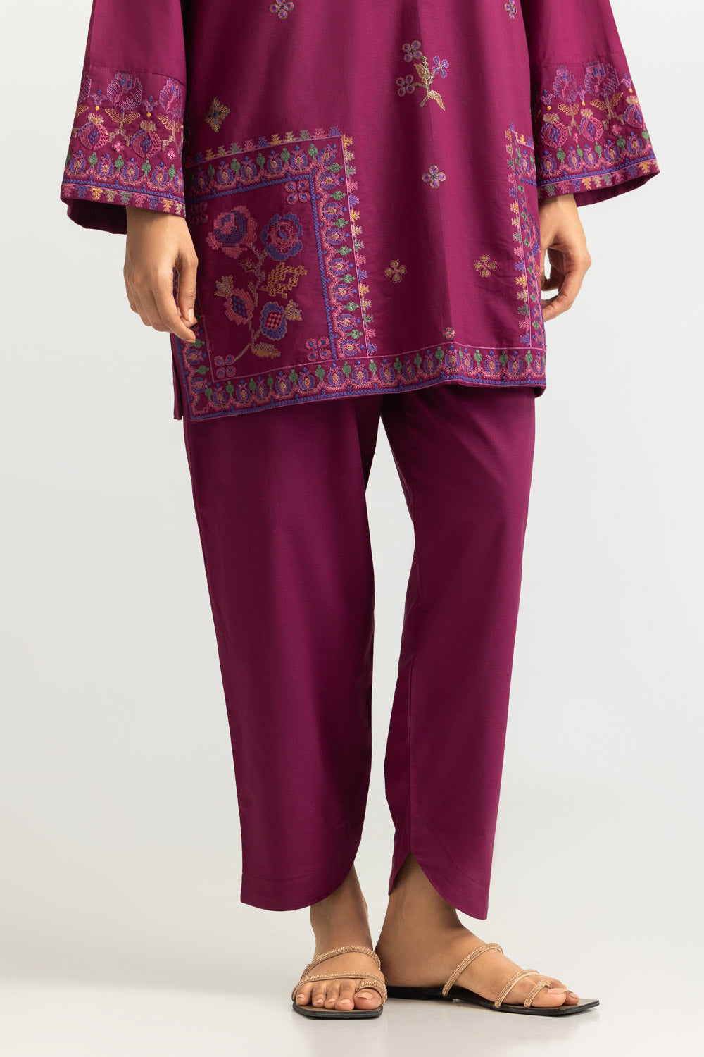 Cotton Bana Dora Embroidered Co-Ord Set