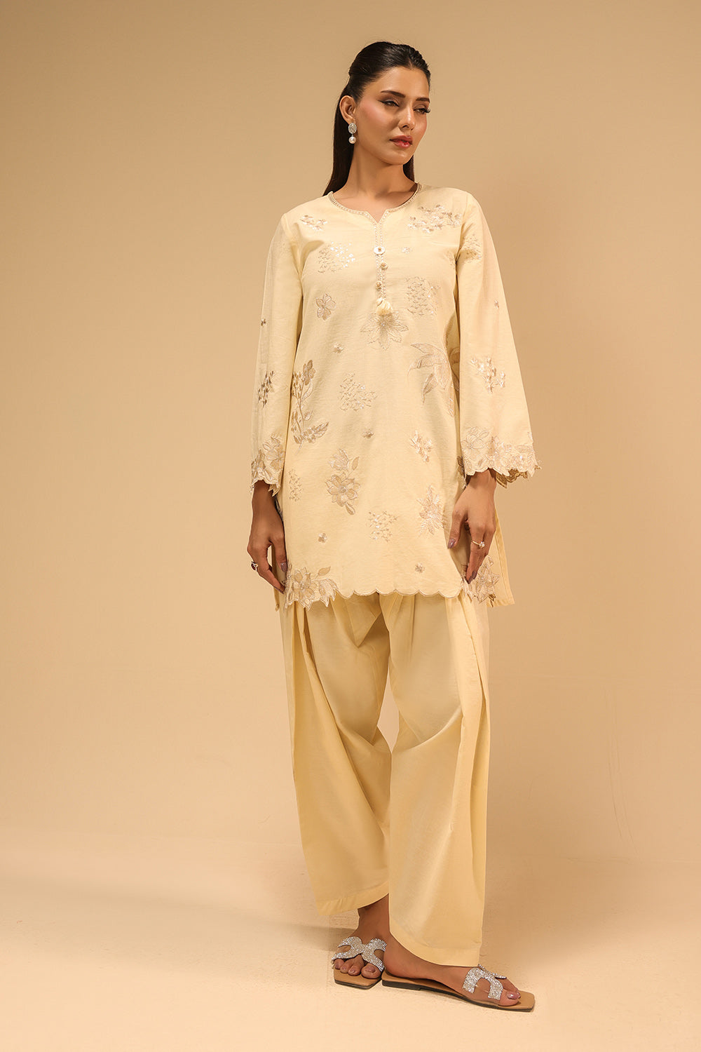 Cotton Bana Dora Embroidered Co-Ord Set