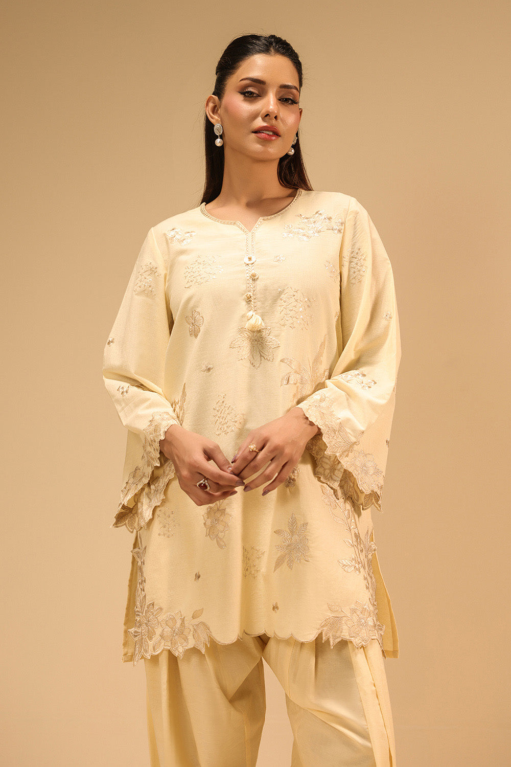 Cotton Bana Dora Embroidered Co-Ord Set