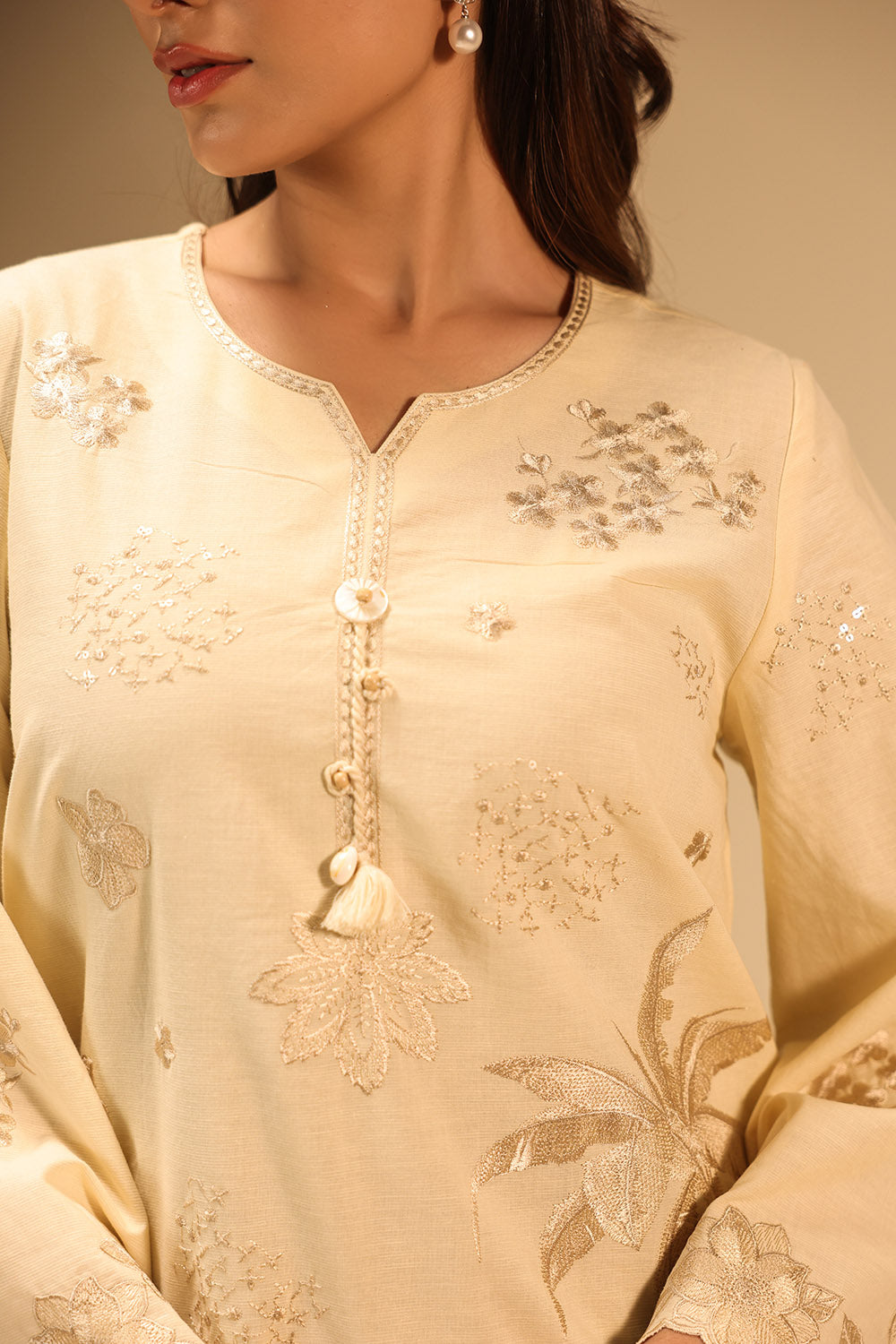 Cotton Bana Dora Embroidered Co-Ord Set