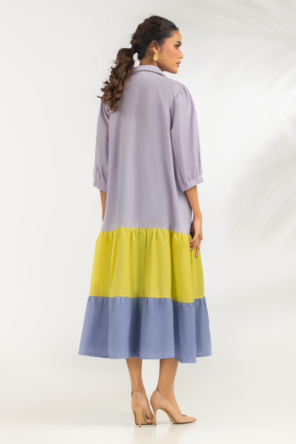 Cotton Bana dora Color Block Dyed Dress