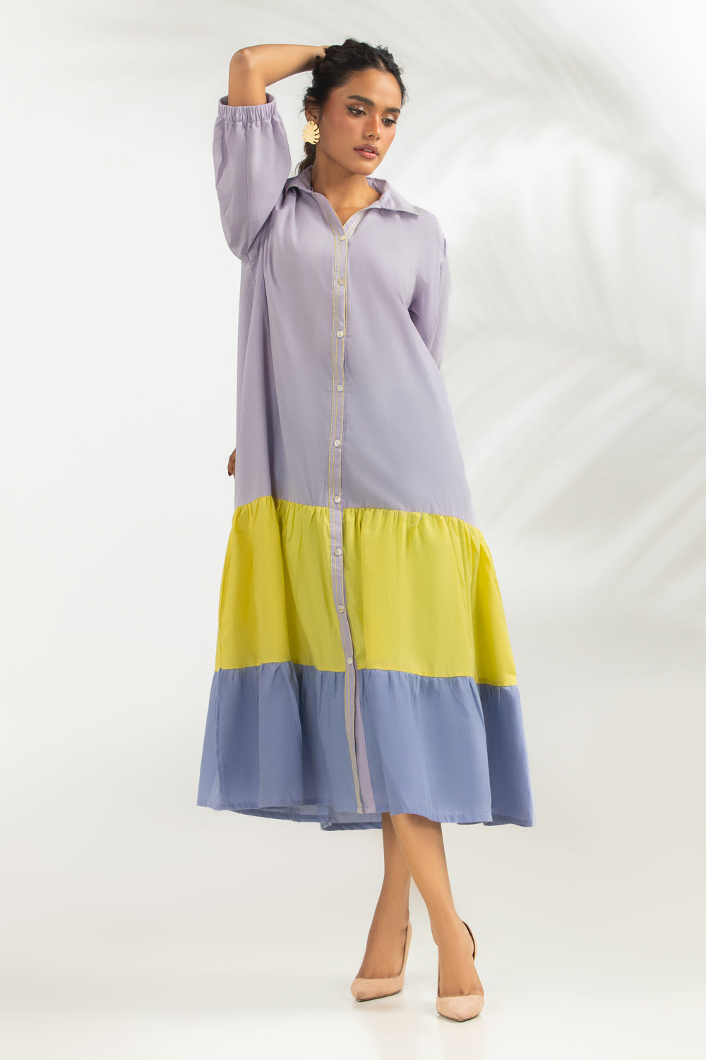 Cotton Bana dora Color Block Dyed Dress