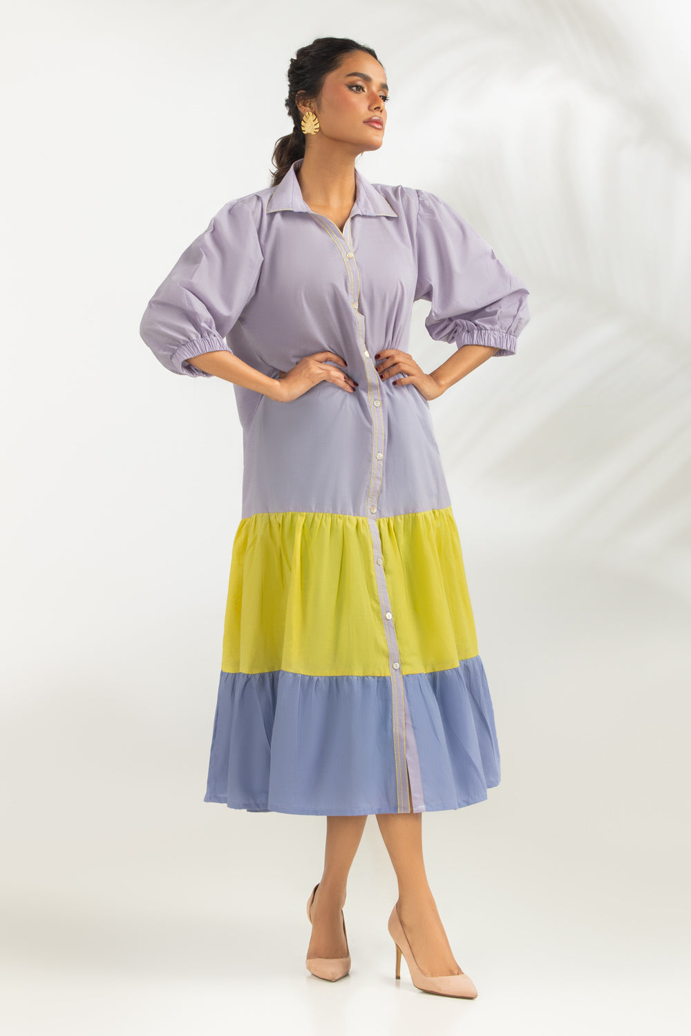 Cotton Bana dora Color Block Dyed Dress