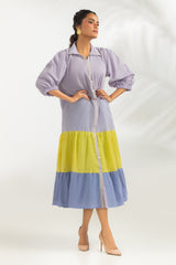 Cotton Bana dora Color Block Dyed Dress