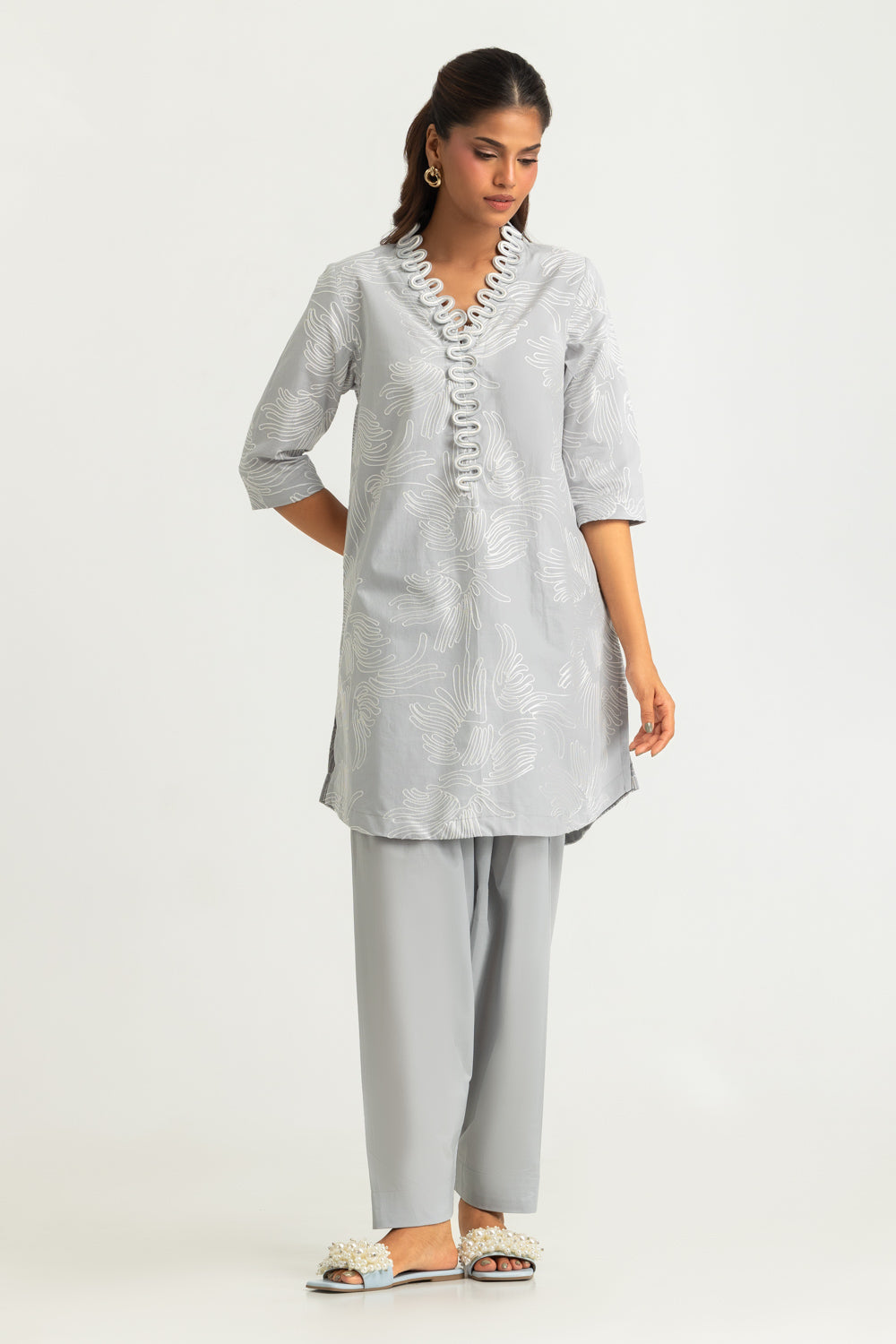 Cotton Embroidered Co-Ord Set