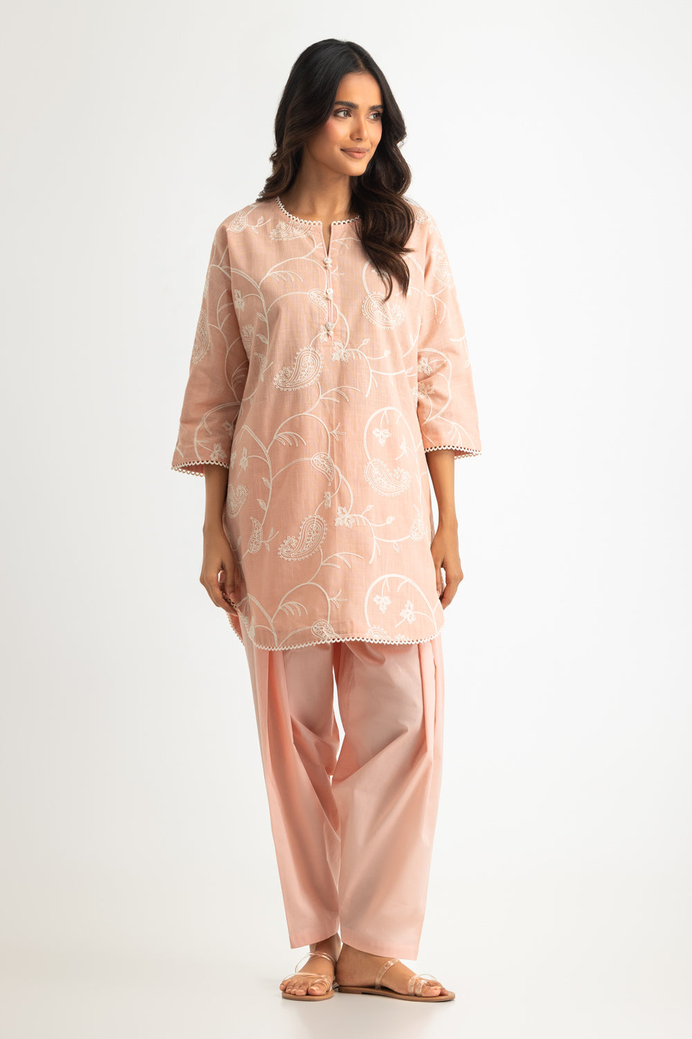 Cotton Embroidered Co-Ord Set