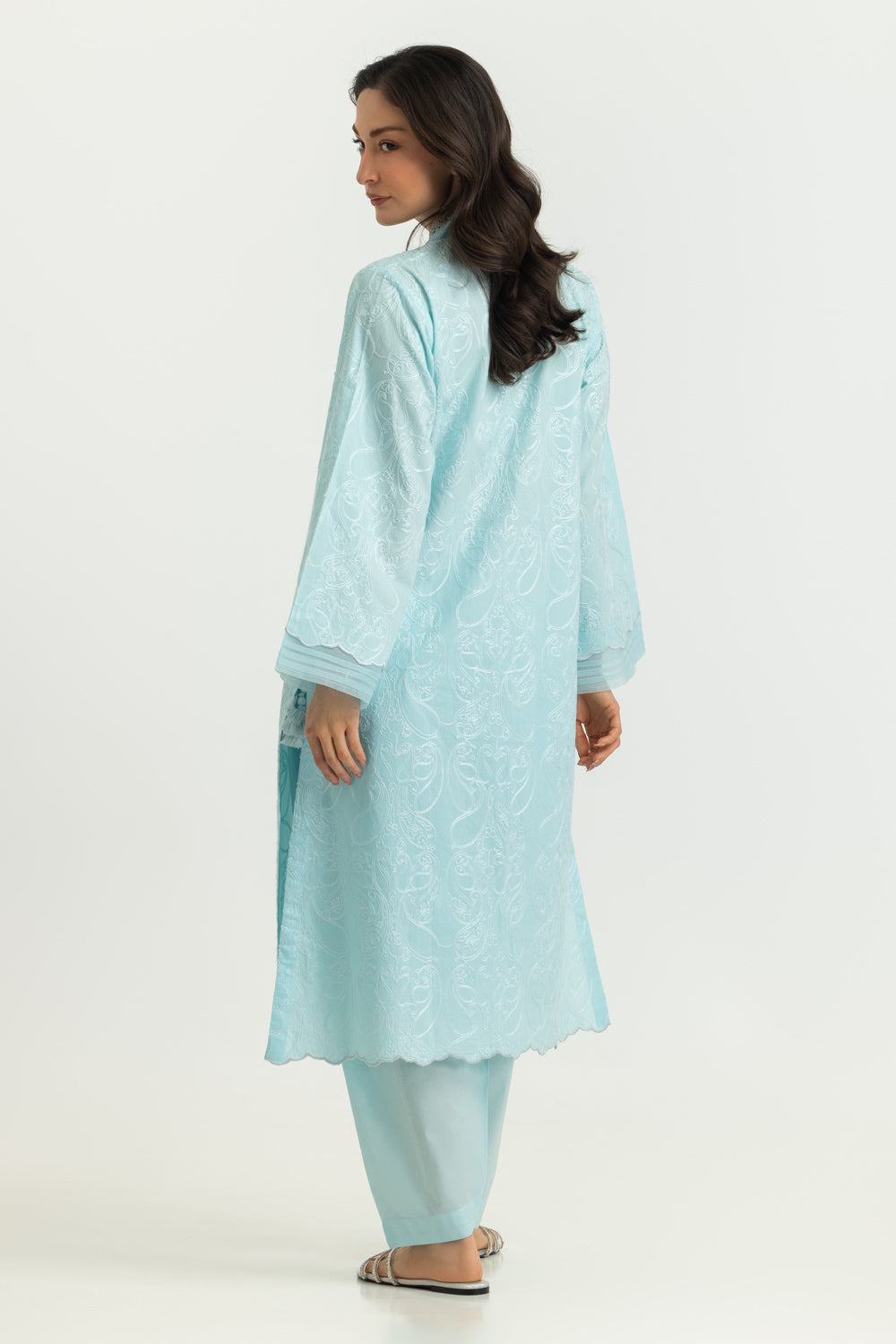 Cotton Embroidered Shirt And Dyed Shalwar