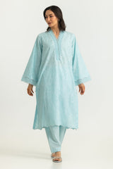 Cotton Embroidered Shirt And Dyed Shalwar