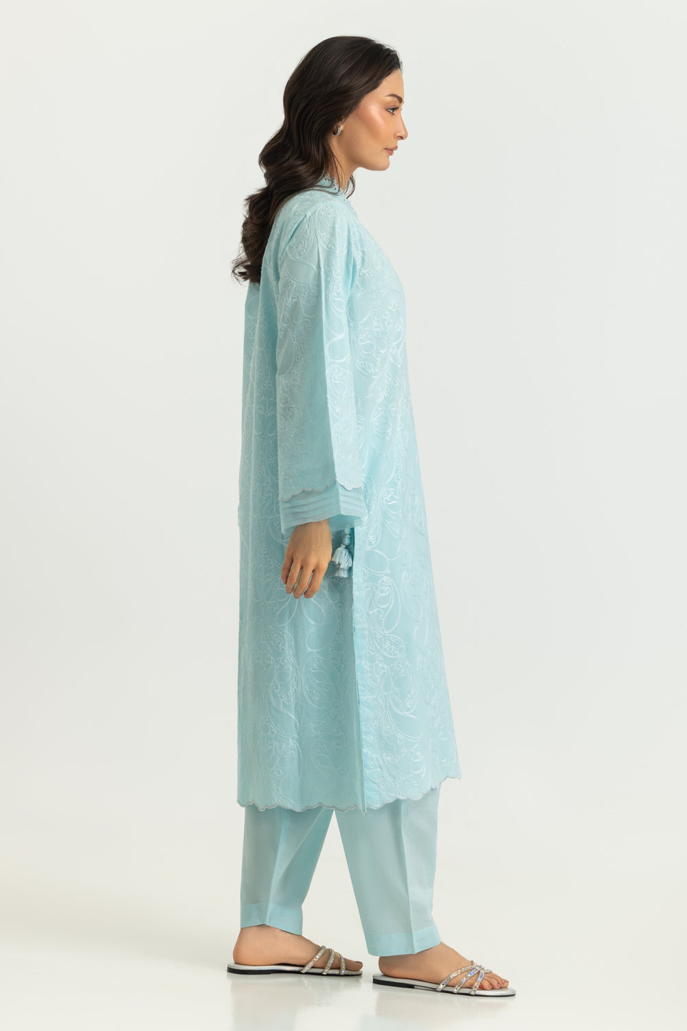 Cotton Embroidered Shirt And Dyed Shalwar