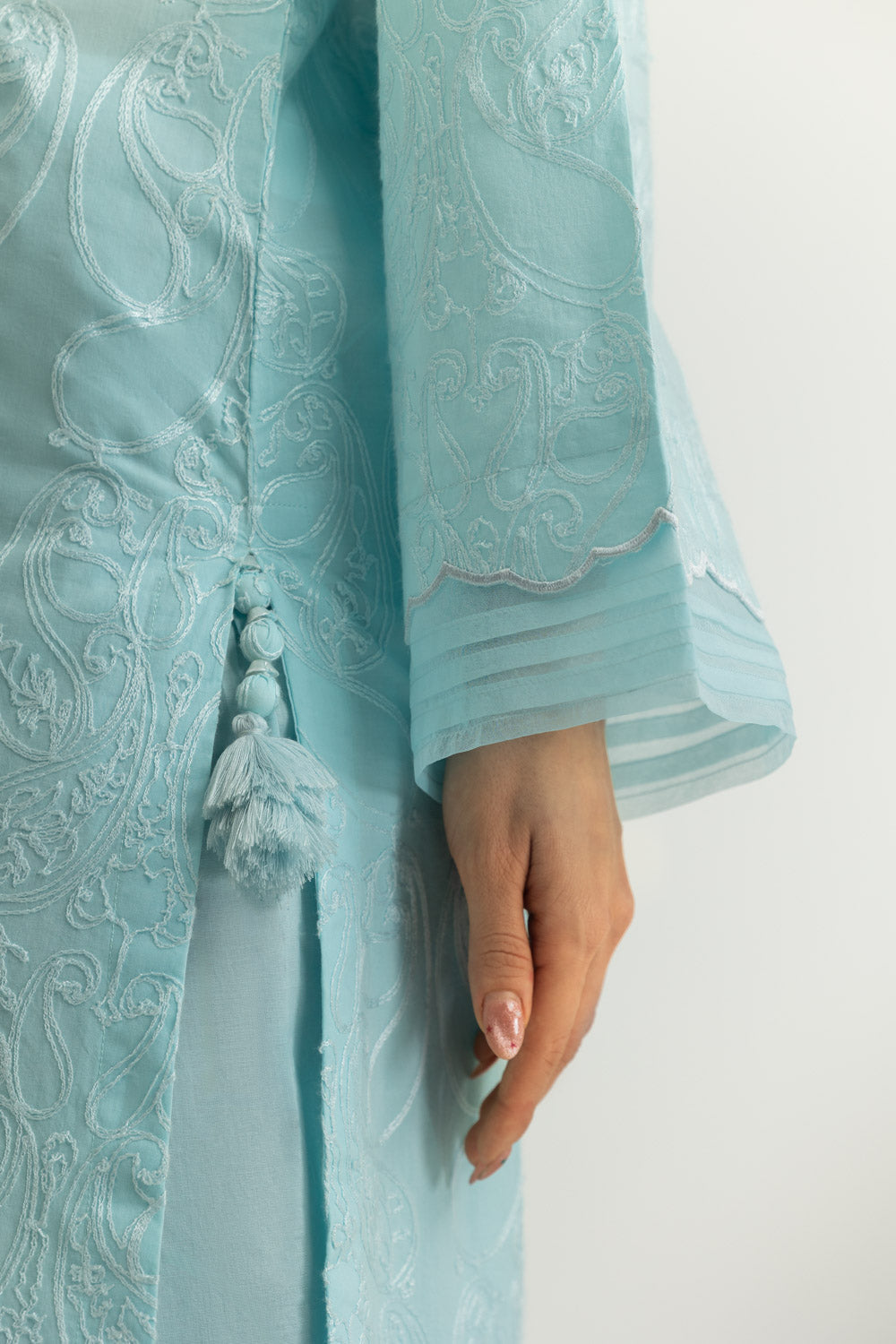 Cotton Embroidered Shirt And Dyed Shalwar