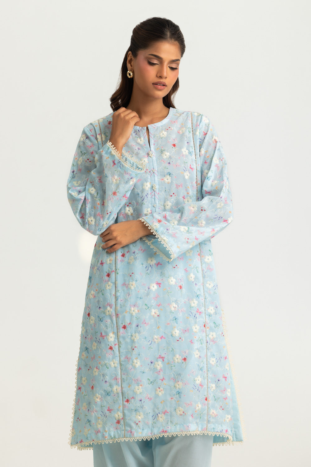 Cotton Printed Co-Ord Set With Embroidered