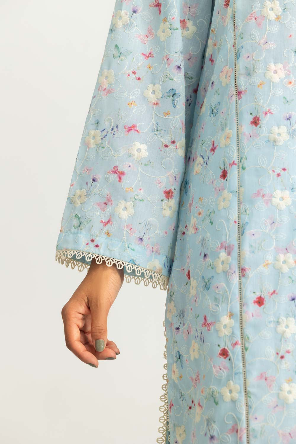 Cotton Printed Co-Ord Set With Embroidered