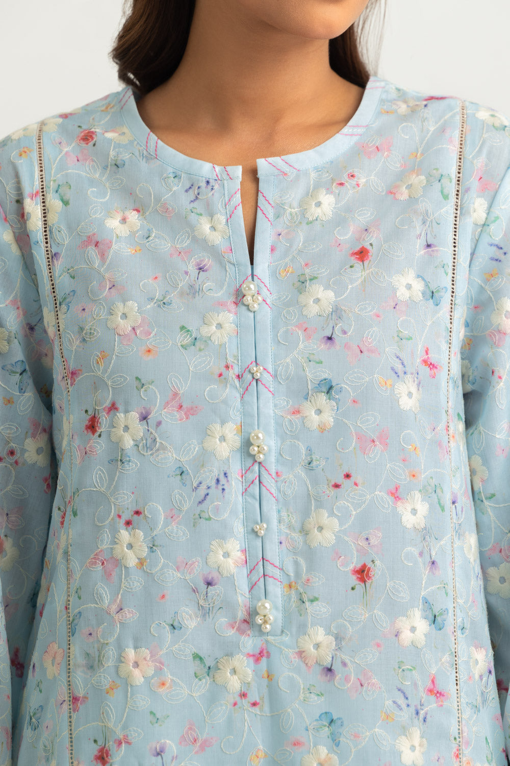 Cotton Printed Co-Ord Set With Embroidered