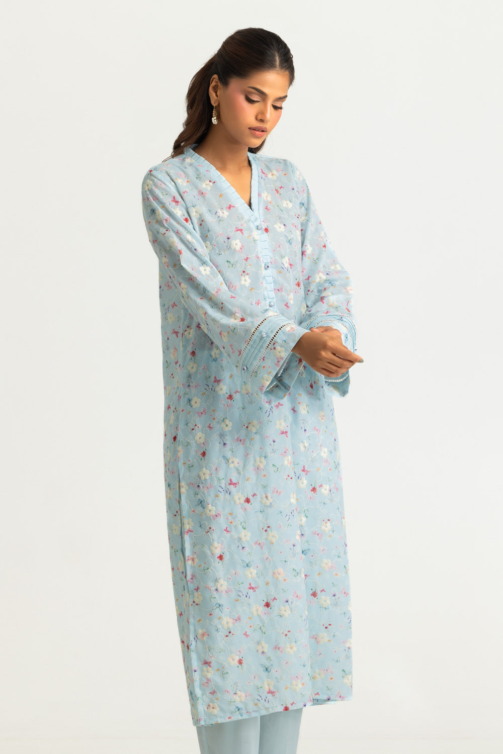 Cotton Printed Co-Ord Set With Embroidered