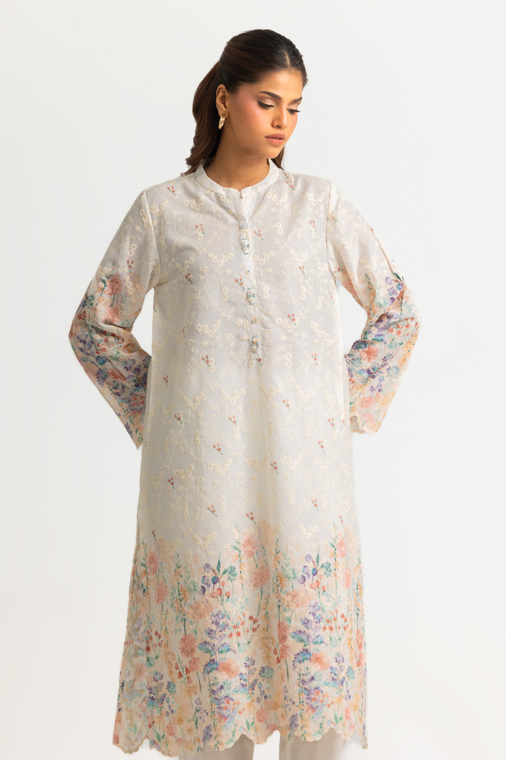 Cotton Printed Co-Ord Set With Embroidered