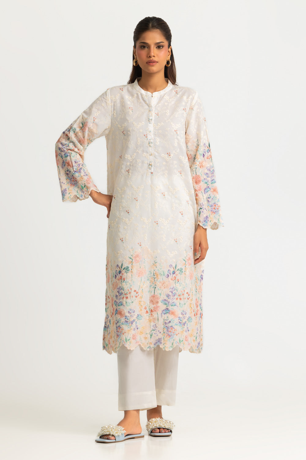 Cotton Printed Co-Ord Set With Embroidered
