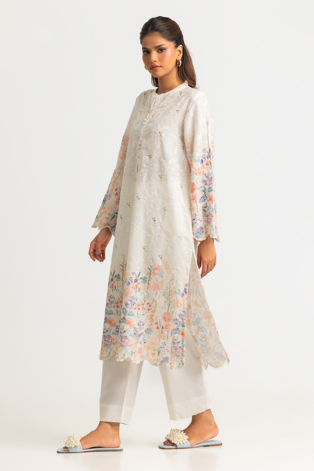 Cotton Printed Co-Ord Set With Embroidered