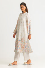 Cotton Printed Co-Ord Set With Embroidered