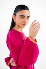Cotton Viscose Slub Embroidered Co-Ord Set