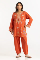 Cotton Viscose Slub Embroidered Co-Ord Set