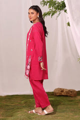 Cotton Viscose Slub Embroidered Co-Ord Set