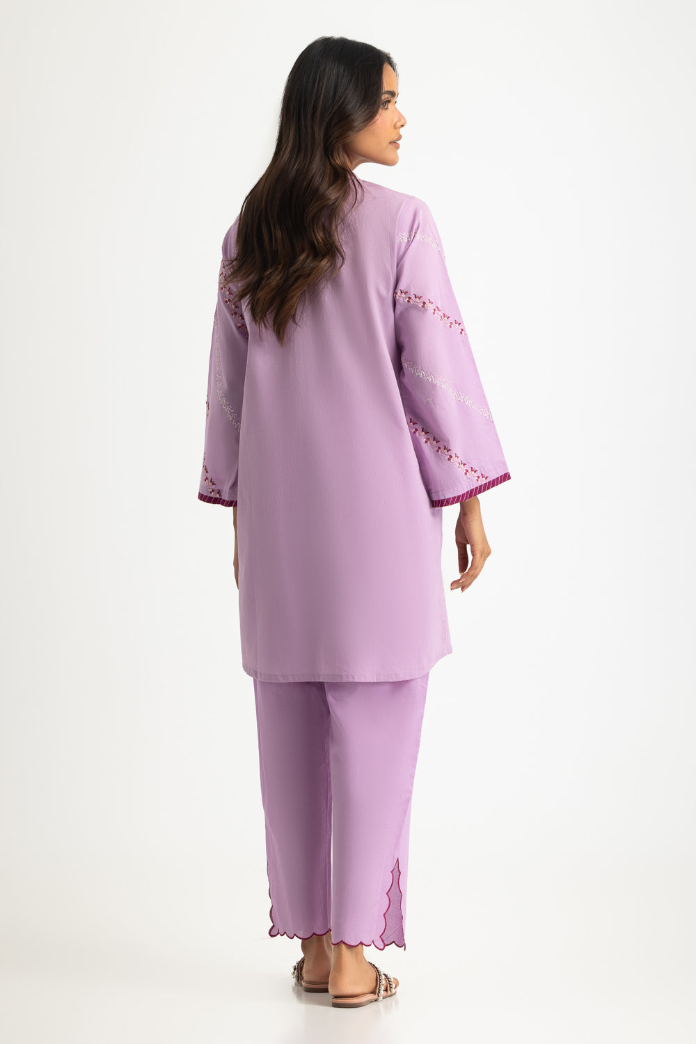 Cotton Viscose Slub Embroidered Co-Ord Set