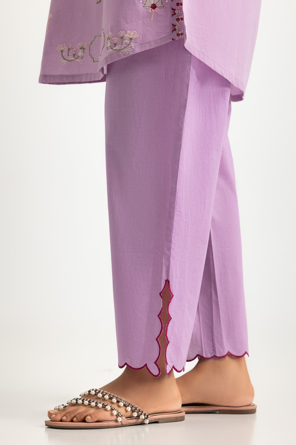 Cotton Viscose Slub Embroidered Co-Ord Set