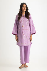 Cotton Viscose Slub Embroidered Co-Ord Set