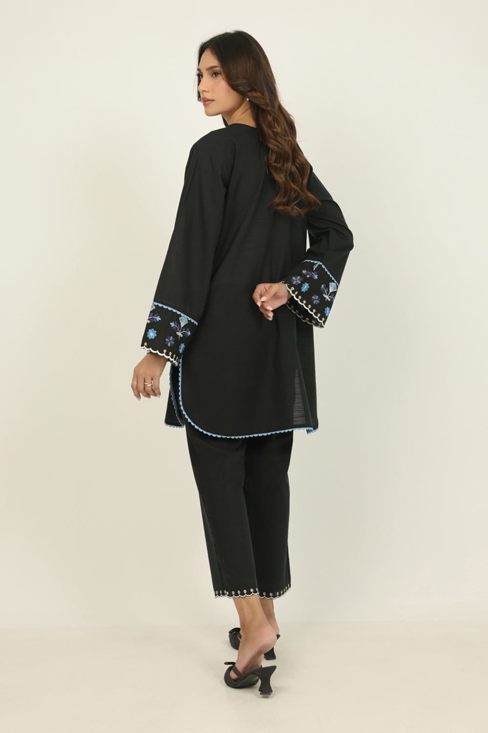 Cotton Viscose Slub Embroidered Co-Ord Set