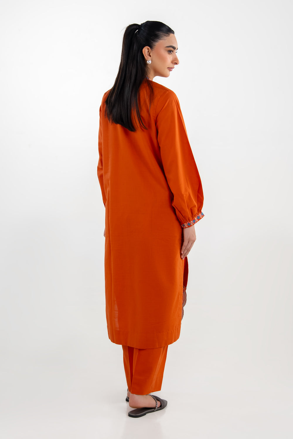 Cotton Viscose Slub Embroidered Co-Ord Set