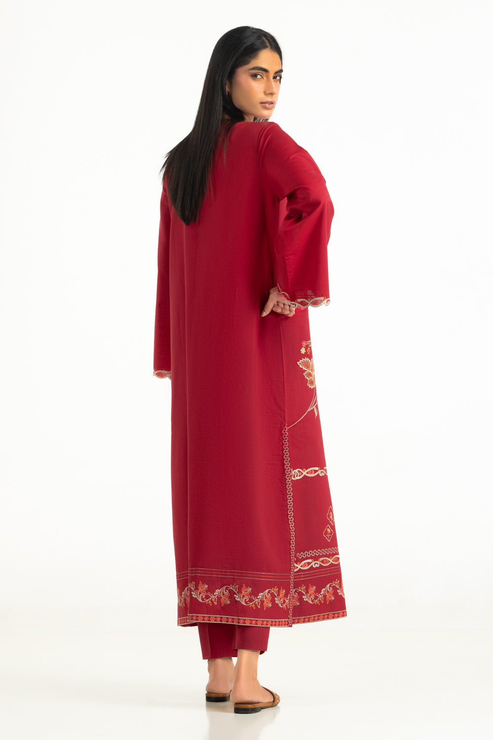 Cotton Viscose Slub Embroidered Co-Ord Set