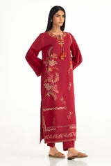 Cotton Viscose Slub Embroidered Co-Ord Set