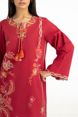 Cotton Viscose Slub Embroidered Co-Ord Set