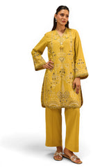 Cotton Viscose Slub Embroidered Co-Ord Set
