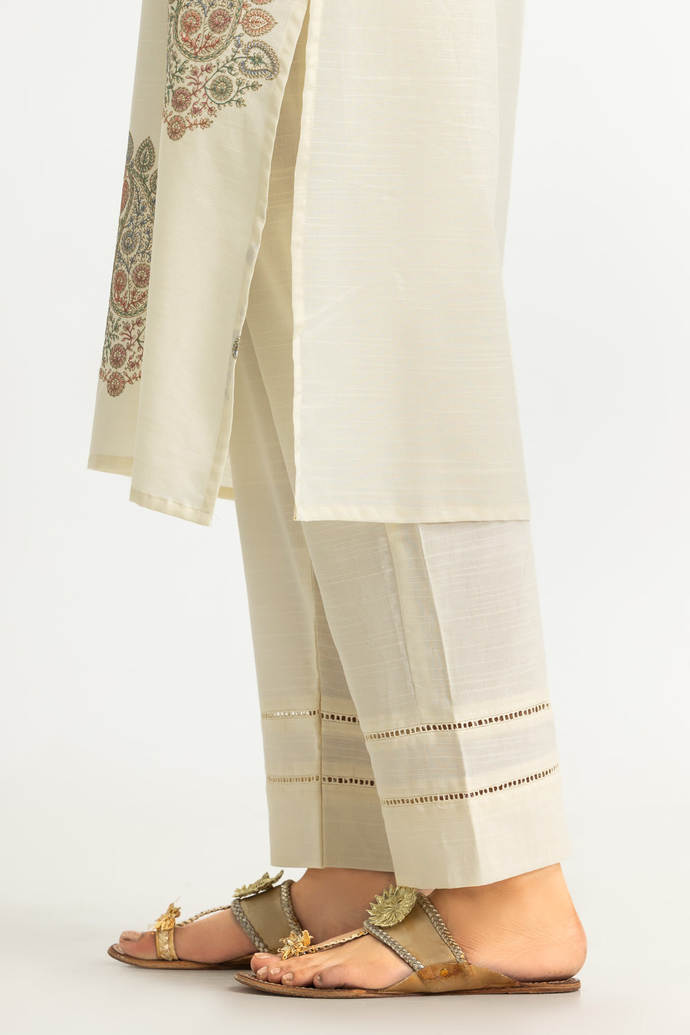 Cotton Viscose Slub Embroidered Co-Ord Set