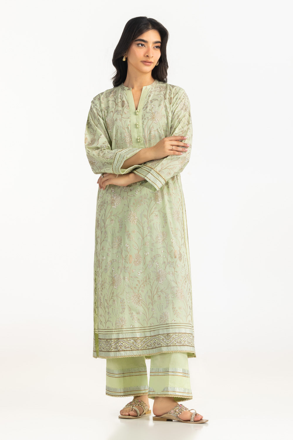 Cross Hatch Block Printed Shirt And Trouser