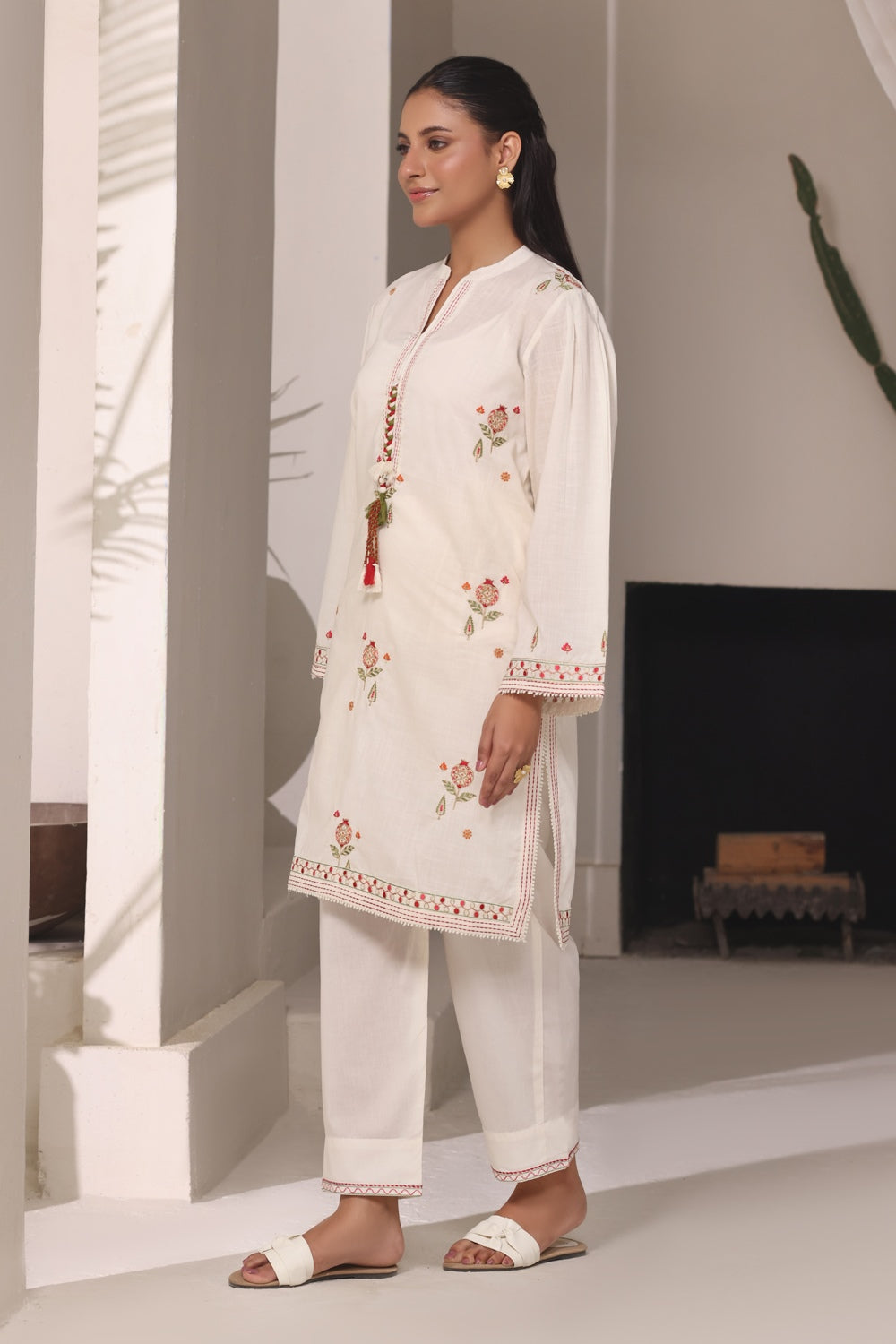 Cross Hatch Embroidered Shirt And Trouser