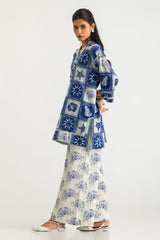 Cross Hatch Printed Co-Ord Set With Embroidered