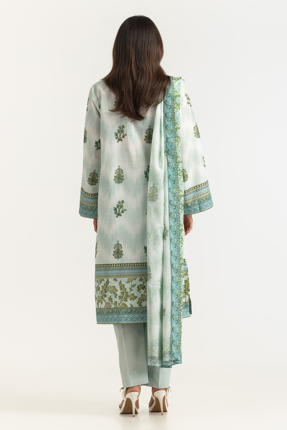 Cross Hatch Printed Shirt And Dupatta