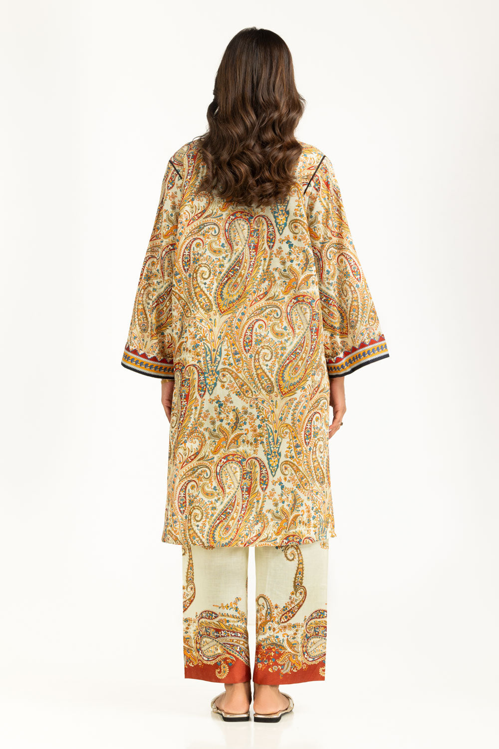 Cross Slub Printed Co-Ord Set