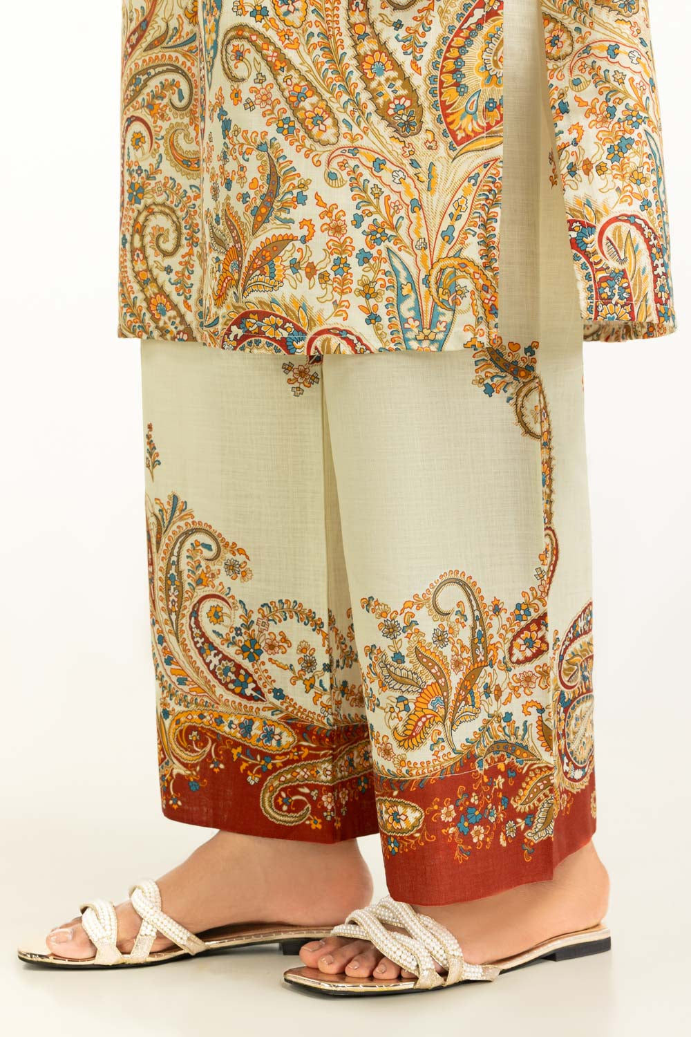 Cross Slub Printed Co-Ord Set
