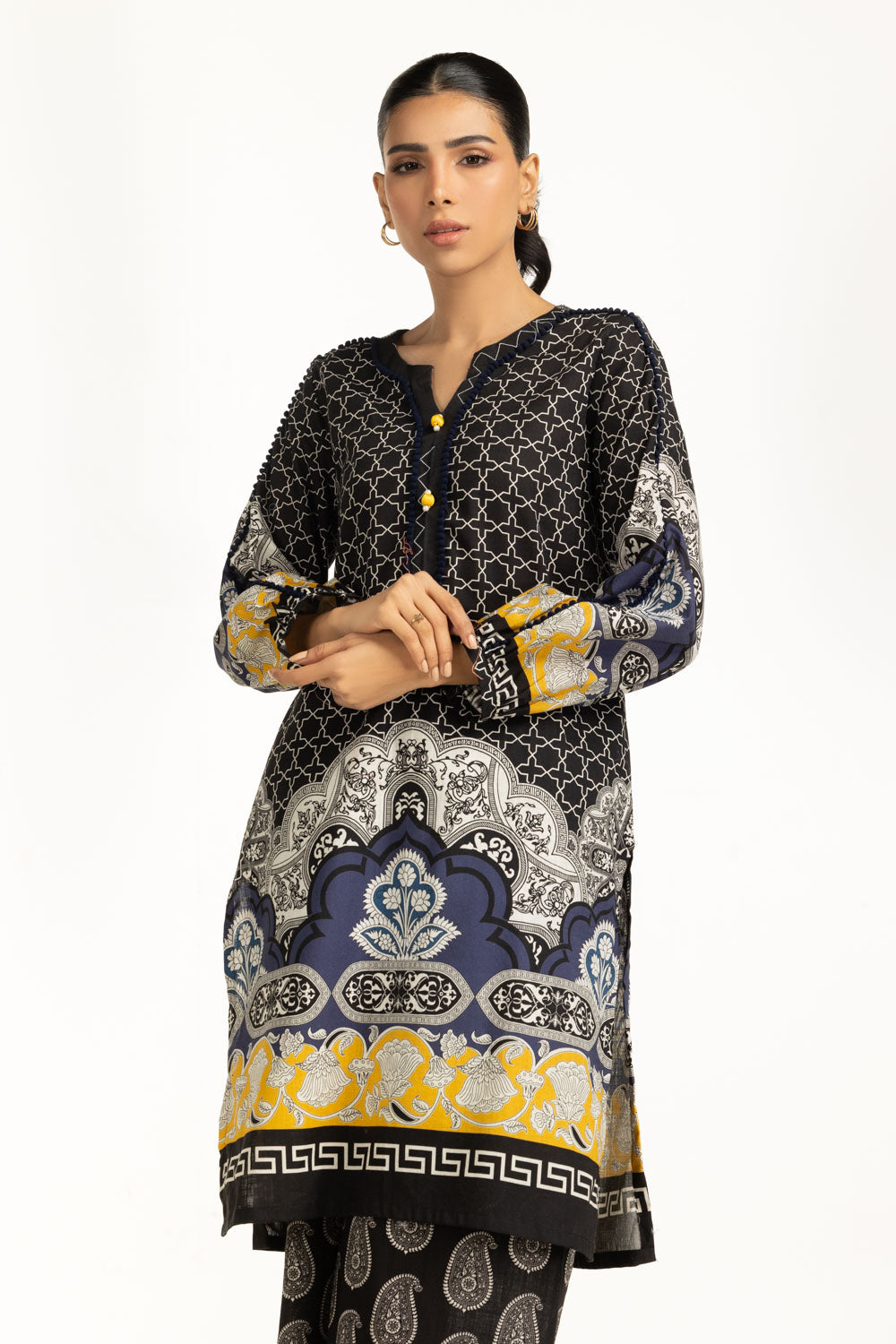 Cross Slub Printed Co-Ord Set
