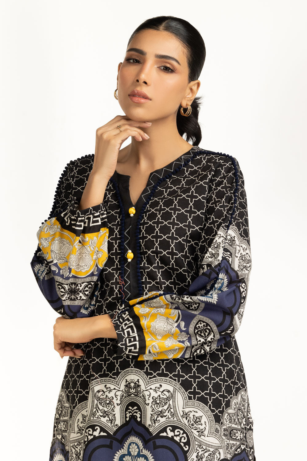 Cross Slub Printed Co-Ord Set