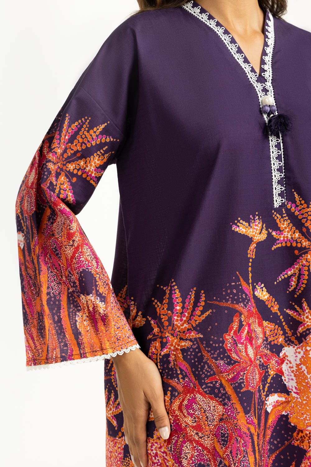 Cross Slub Printed Co-Ord Set