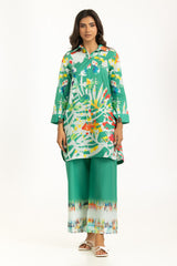 Cross Slub Printed Co-Ord Set