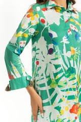 Cross Slub Printed Co-Ord Set
