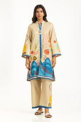 Cross Slub Printed Co-Ord Set