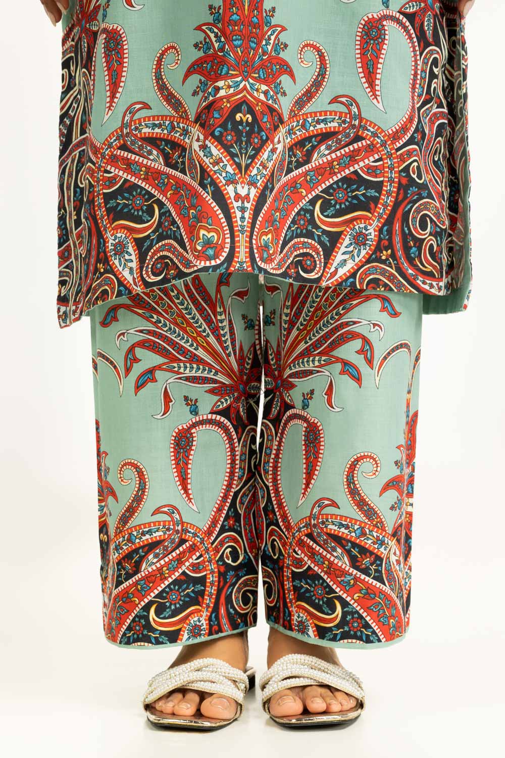 Cross Slub Printed Co-Ord Set
